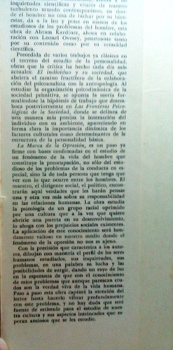 Libro, La Marca De La Opresión, Abram Kardiner (Usado)