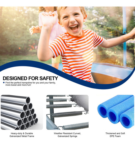 Trampolín De 8 10 12 Y 14 Pies Con Malla De Protección Para