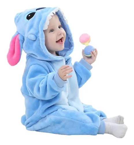 Macacão Roupinha Bebê Stitch De Pelúcia Menino Menina Plush