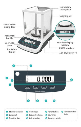 Balanza Analítica Digital Laboratorio, Rango De 500g/0.001g