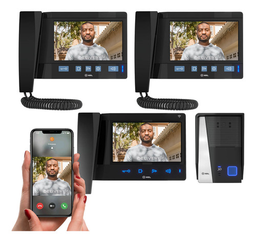 Vídeo Porteiro Eletrônico 3 Pontos Hdl Com App Wifi Connect