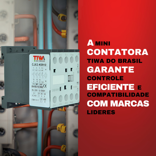 Kit 2 Mini Contatoras 9a 220v Tiwa 50/60 Hz Lc1k-0910m7