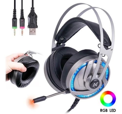 Headset Gamer Fone Pc Celular Ps4 Pro Xbox Rgb Led Microfone