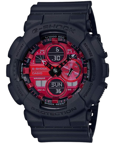 Reloj Casio Ga-140ar-1a Para Caballero Negro/ Rojo 