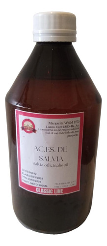 Aceite Esencial De Salvia 500cc Aromaterapia