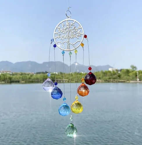 Atrapasoles, Arbol De La Vida7 Chakras/ Caja Regalo