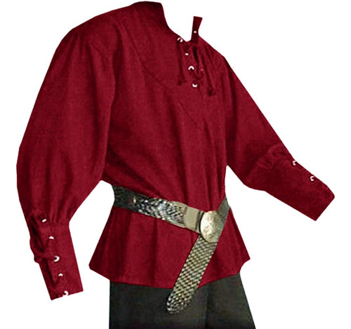 Disfraz De Halloween Para Hombre, Camisa De Pirata Medieval