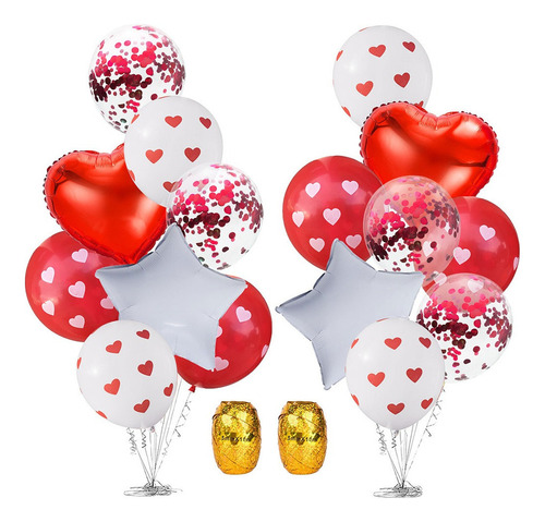 Paquete De 18 Globos Decorativos De San Valentín, Diseño De