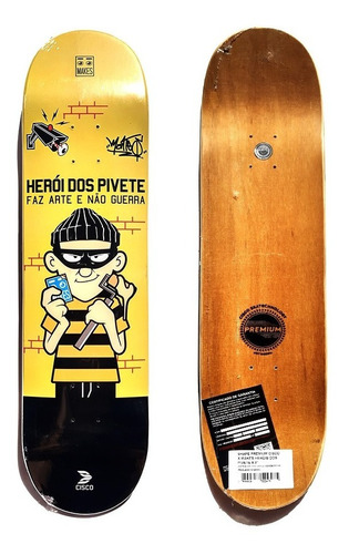 Shape De Skate Cisco Premium Heroi Dos Pivete 8.0 + Lixa