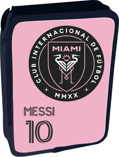 Cartuchera Canopla 2 Pisos Messi Escudo Inter Miami