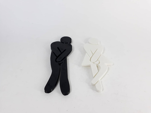 Kit 02 Placa Banheiro Masculino Feminino Aviso Porta