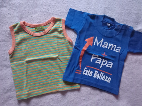 Lote X 2 Remeras Bebé Talle 1 A 2 Meses