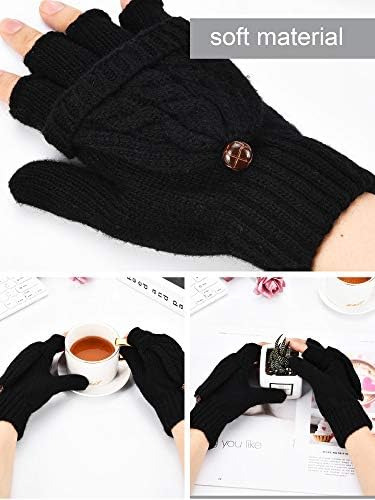 2 Pares De Guantes De Invierno Sin Dedos Para Mujer Guantes