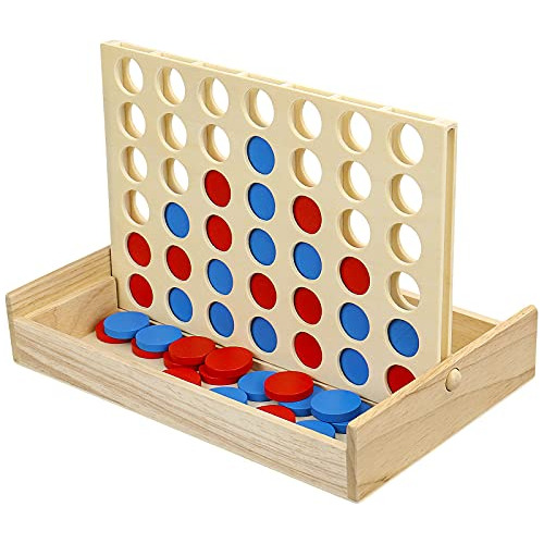 Joypro Juego De Madera De 4 En Una Fila, Juego De 4 Conectes