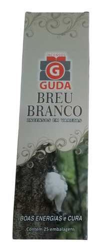 Incenso Guda Breu Branco - Boas Energias Cx.3un.7v.