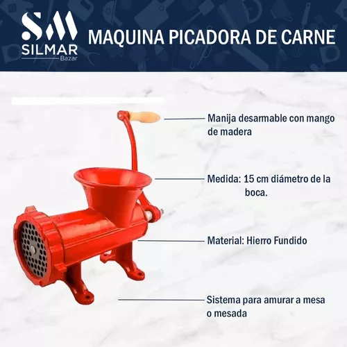 Picadora De Carne Manual Maquina Picar Roja Nro 32 Silmar - $ 21.848,85