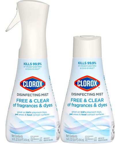 Clorox Free & Clear - Niebla Desinfectante, 1 Botella De Sp.