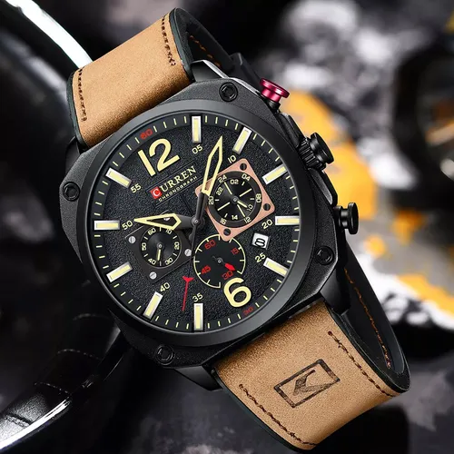 Reloj Curren 8398 En Cuero Hombre Cronos Funcionales Lujo