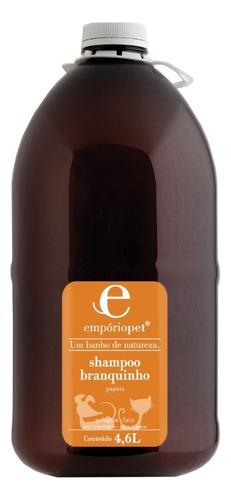 Shampoo Branquinho Emporiopet 4,6l Fragrância Bebê Tom De Pelagem Recomendado Pelos Claros