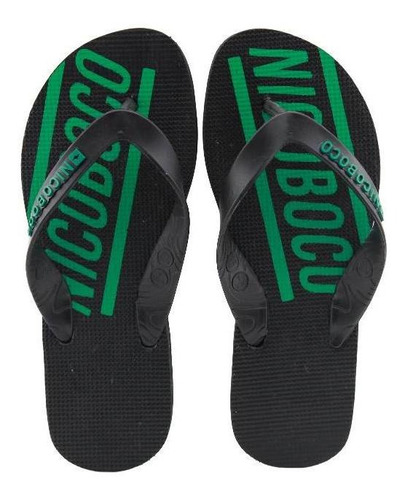 Chinelo Nicoboco Plus Preto/verde - Masculino