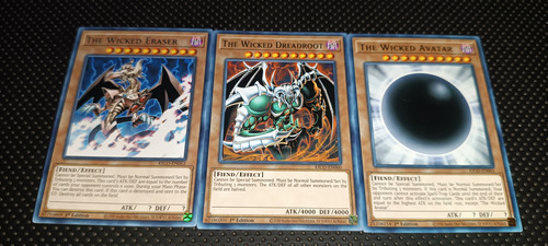 Set 3 Cartas Yugioh The Wicked Avatar Eracer Dreadroot Kico