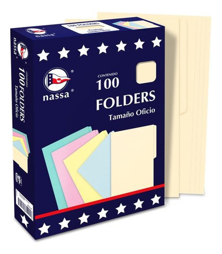 2 Pzas Folder Crema Nassa Pc1002 C/100 Oficio