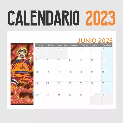 Calendario Naruto 2023  Calendário, Anime, Escola