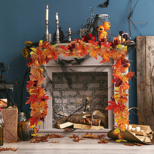 2 Unidades De Guirnaldas De Otoño,fall-decor Maple Leaf,175