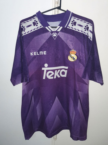 Camiseta Real Madrid 1998 Violeta Kelme #6 Redondo Talle Xl