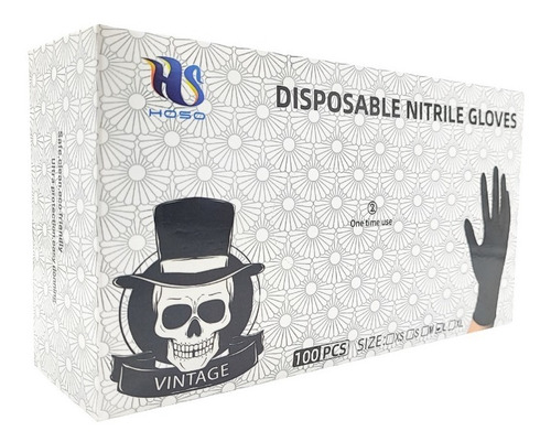 Imagen 2 de 5 de Guantes De Barbero Aseo Cocina Nitrilo Desechables 100 Pcs