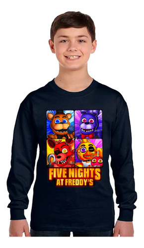 Camiseta Remera Manga Larga Five Nights At Freddy 5 Diseños