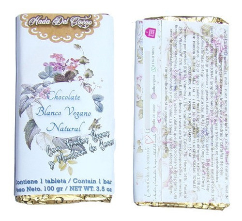 Imagen 1 de 6 de Pack X 4 Tabletas De Chocolate Blanco Natural. Manteca Cacao