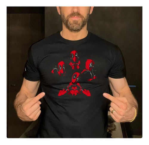 Polera Unisex Deadpool Comic Expresiones Algodon Estampado