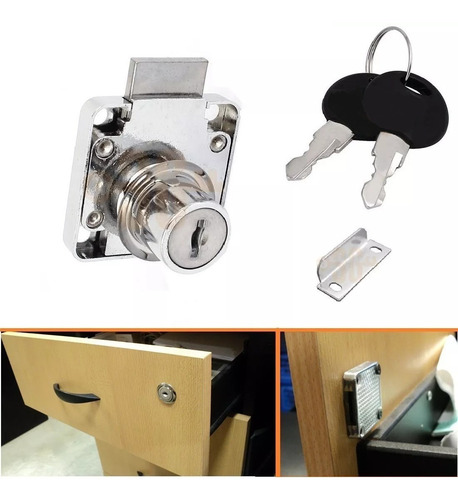 Cerradura Cuadrada Gss Cromada Cajón Mueble Calidad Oferta