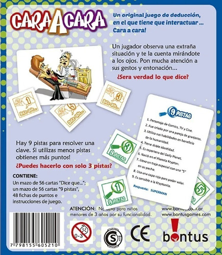 Cara A Cara - Juego De Cartas - Bontus Art.521 E.full