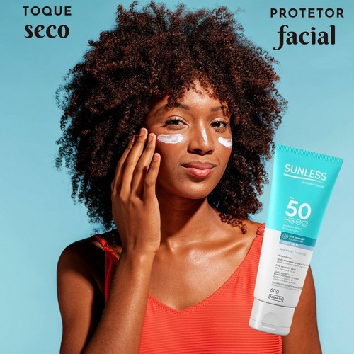 Imagem 4 de 4 de Protetor Solar Facial Toque Seco Fps-50 Com Base 60g Sunless