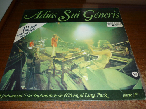 Sui Generis Adios Sui Generis 1ra Parte Vinilo Argentino