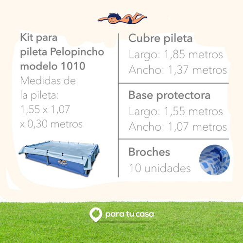 Cubre Pileta Cobertor Y Base Protectora Pelopincho 1010