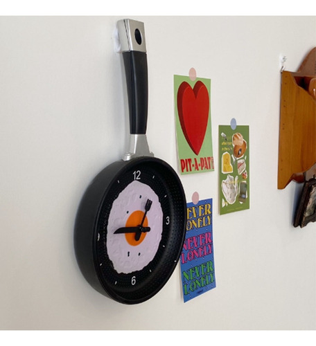 Reloj De Pared Abs Con Forma De Sartén Con Forma De Huevo Fr