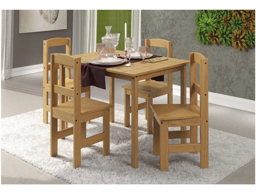 Juego De Living Comedor 4 Sillas Madera Maciza Muebles Web