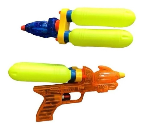 Imagen 2 de 6 de Pack X 2 Pistolas De Agua Accion Blaster Colores Ramos Mejia