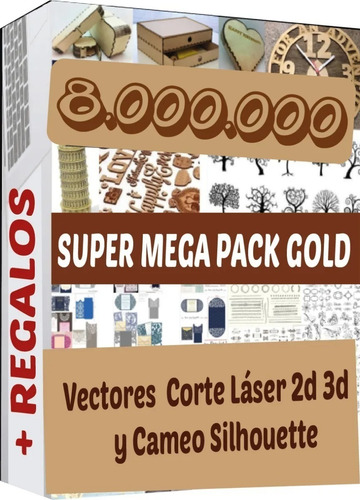 Mega Pack Gold 8.000.000 Vectores Para Corte Láser  