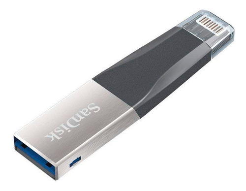 Memoria USB SanDisk iXpand Mini 64GB 3.0 negro y plateado