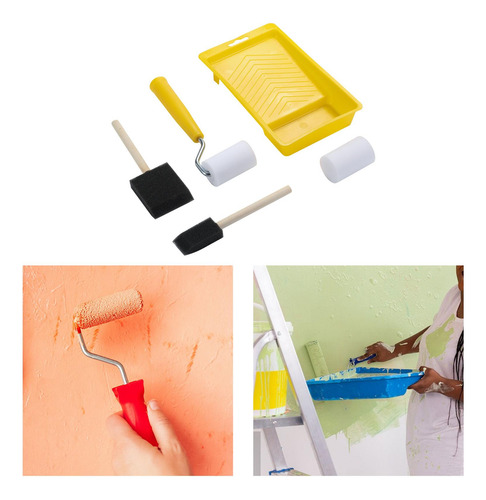 3 Rodillo De Pintura Pequeño, Rodillo Para Pintar, Amarillo