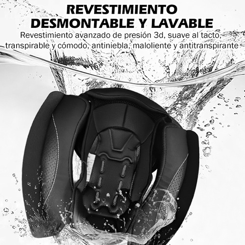 Echoarmor Casco Abatibles Para Moto Con Gafas Internas Dot Certificado, Casco Integral Abatible Para Motocicleta, Cascos Para Con Doble Visera 991 Negro Xl61-62