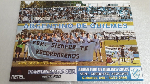 Pósters Club  Argentino De Quilmes Lote De 5 Láminas 