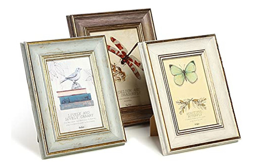 3 Pack 5x7 Inch Farmhouse Rustic Picture Frame Sets Dis...