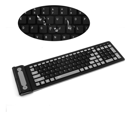 Teclado Bluetooth Flexible De Silicona 107 Teclas Portátil