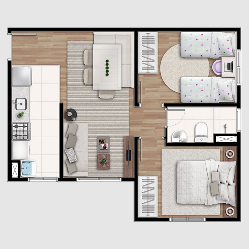 Imagem 24 de 26 de Apartamentos Para Venda 2 Quartos Com Vaga De Garagem No Santa Maria - Osasco