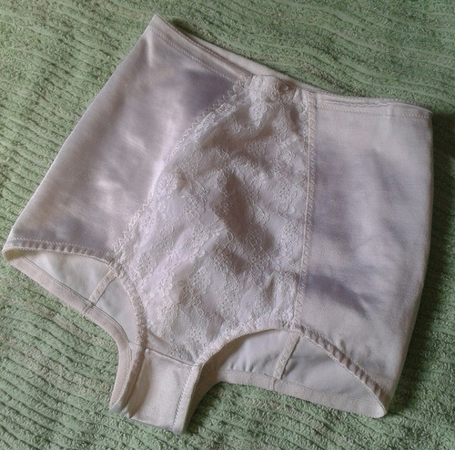 Panty De Satén Tipo Faja Con Encaje, Color Blanco, Talla Xl